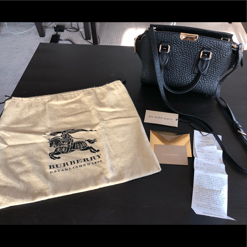 Burberry Black SG Grain Small Gainsborough tote.